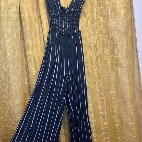 Mi Amí Navy and White Striped Jumpsuit - Picture 1 of 3